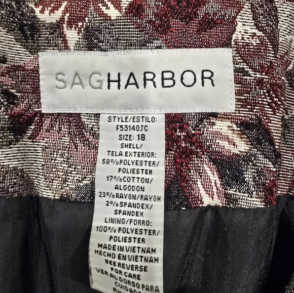 SAG HARBOR Tapestry Floral Blazer Pink Gray - Picture 3 of 5